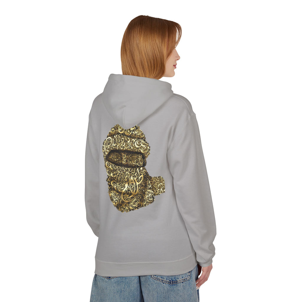 Hoodie — Gold Calligraphy Balaclava Graphic