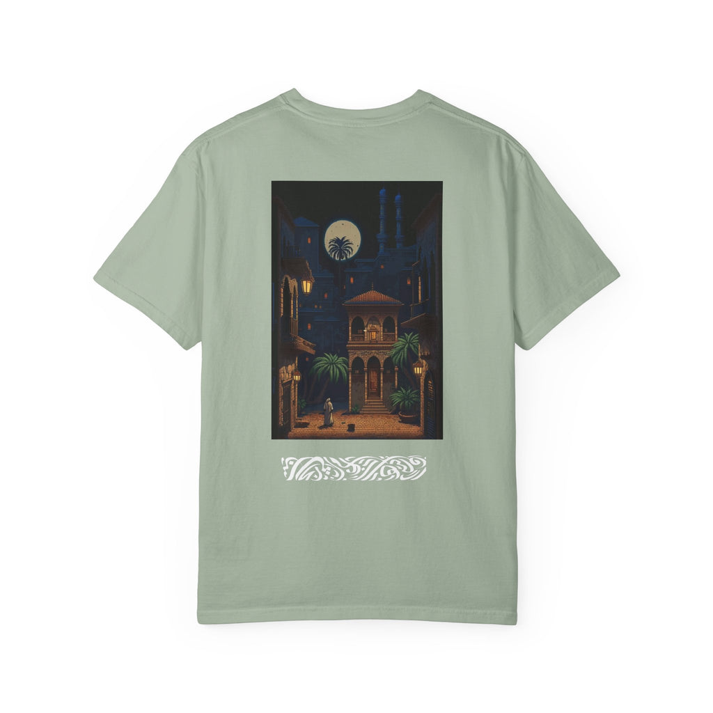 Moonlit Courtyard T-Shirt — Nightscape Graphic Tee