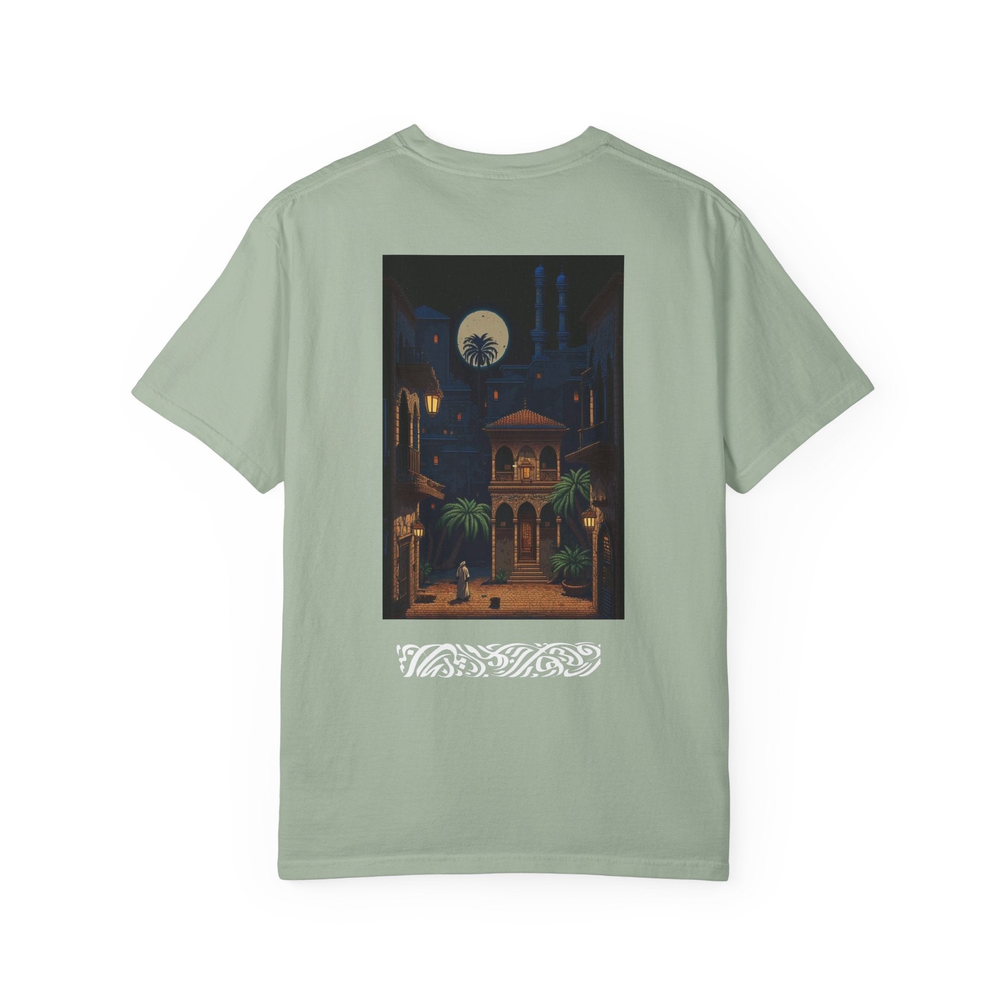 Moonlit Courtyard T-Shirt — Nightscape Graphic Tee
