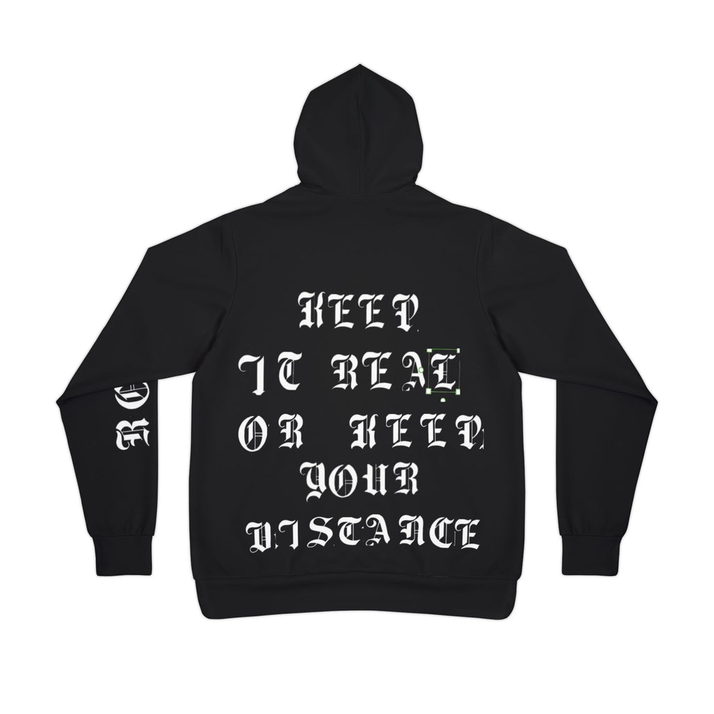 Athletic Hoodie — 'Keep It Real or Keep Your Distance' Graphic Hoodie