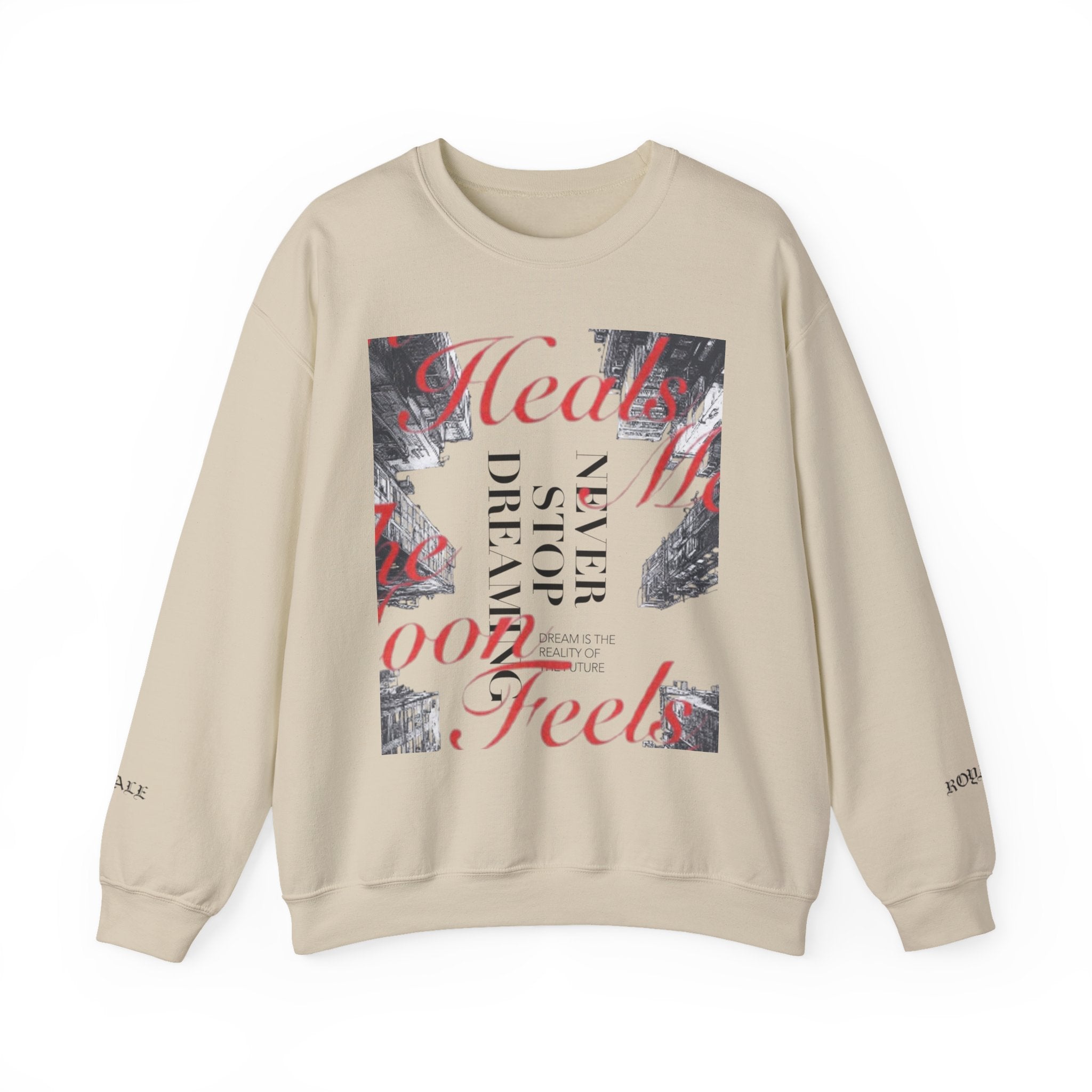 Vintage Collage Crewneck Sweatshirt — 'Hearts Con' Graphic