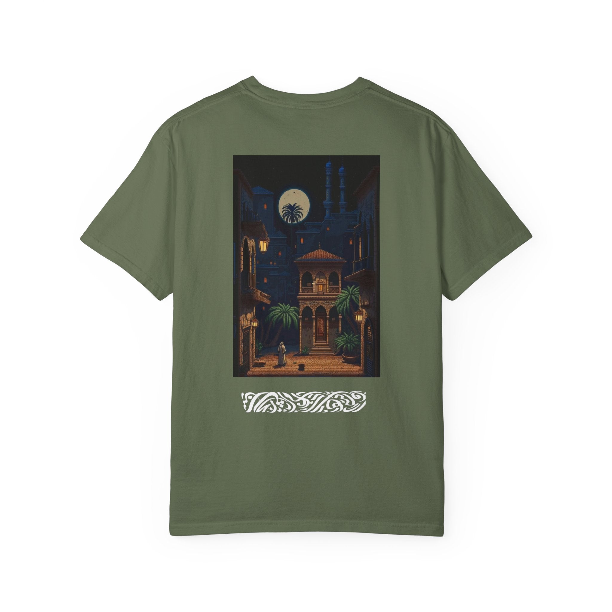 Moonlit Courtyard T-Shirt — Nightscape Graphic Tee
