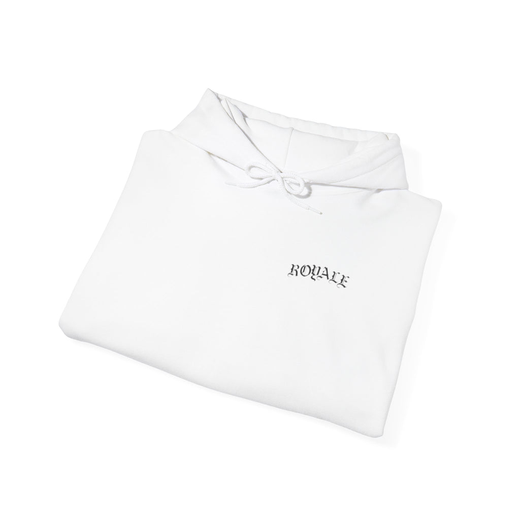 Butterfly Sleeve Hoodie — Minimal Monochrome Butterflies with Script Back