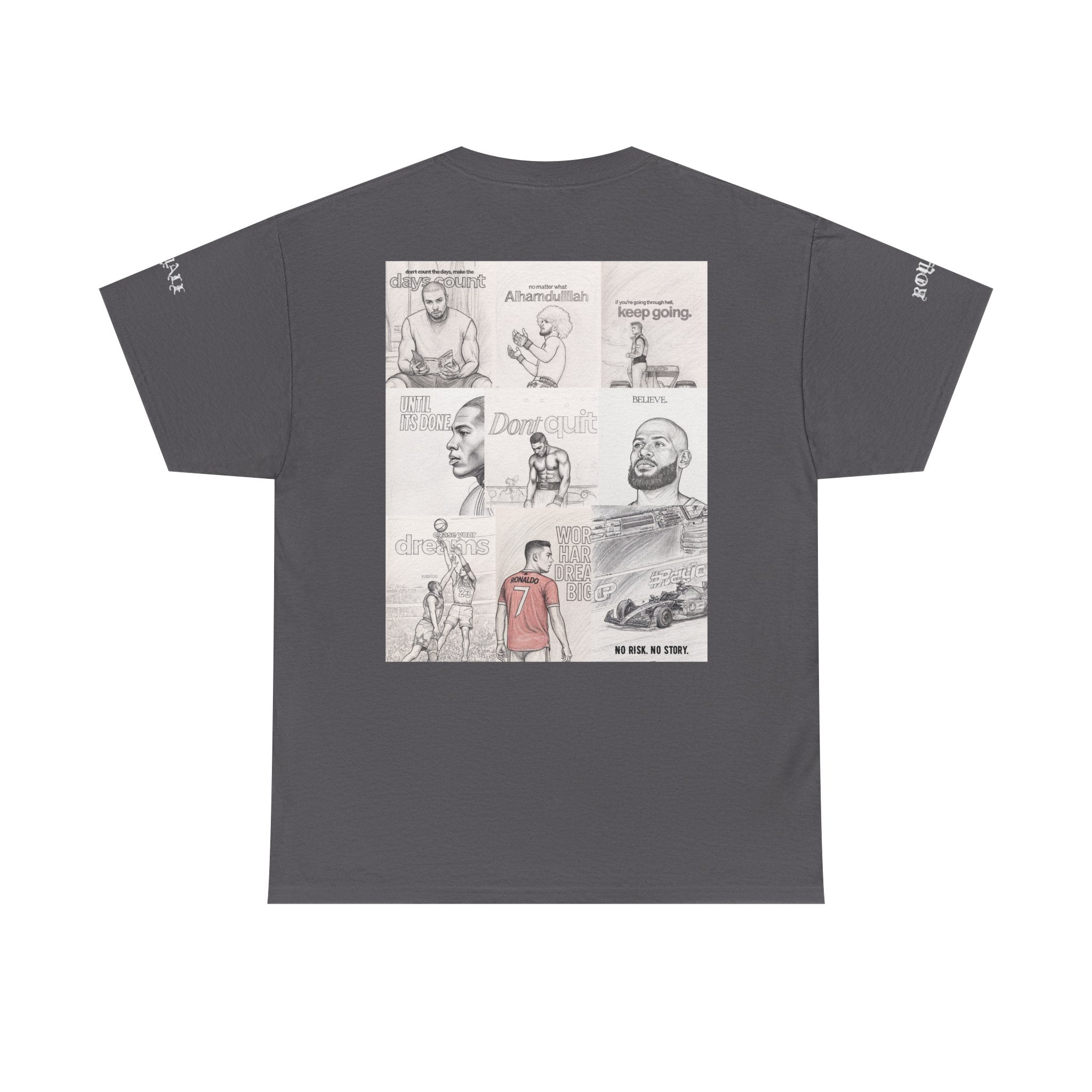 Comic Panel Graphic Tee — Motivational Illustrated Back Print