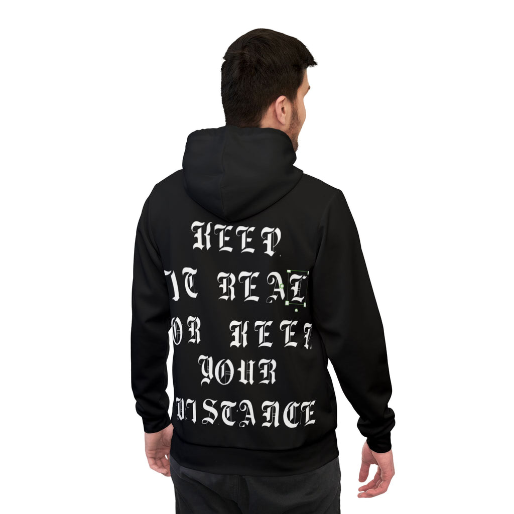 Athletic Hoodie — 'Keep It Real or Keep Your Distance' Graphic Hoodie