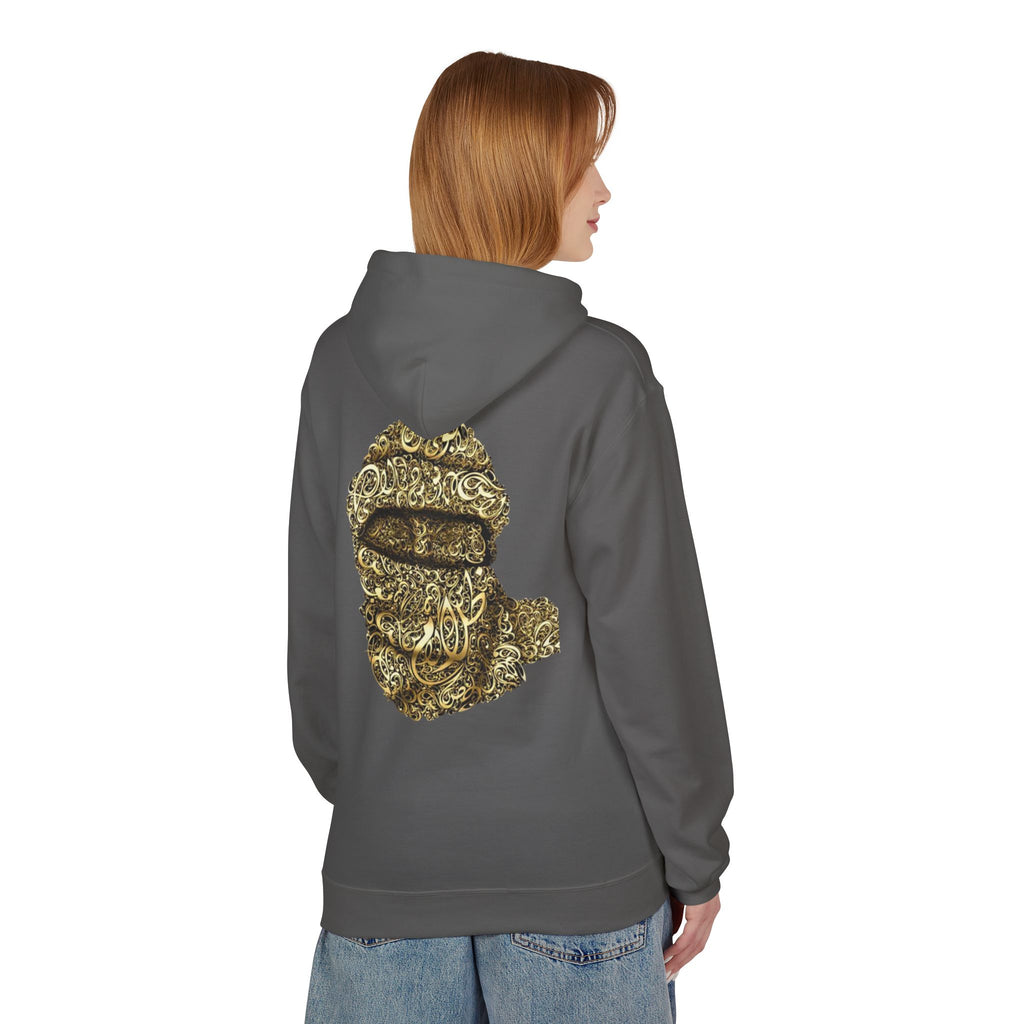 Hoodie — Gold Calligraphy Balaclava Graphic