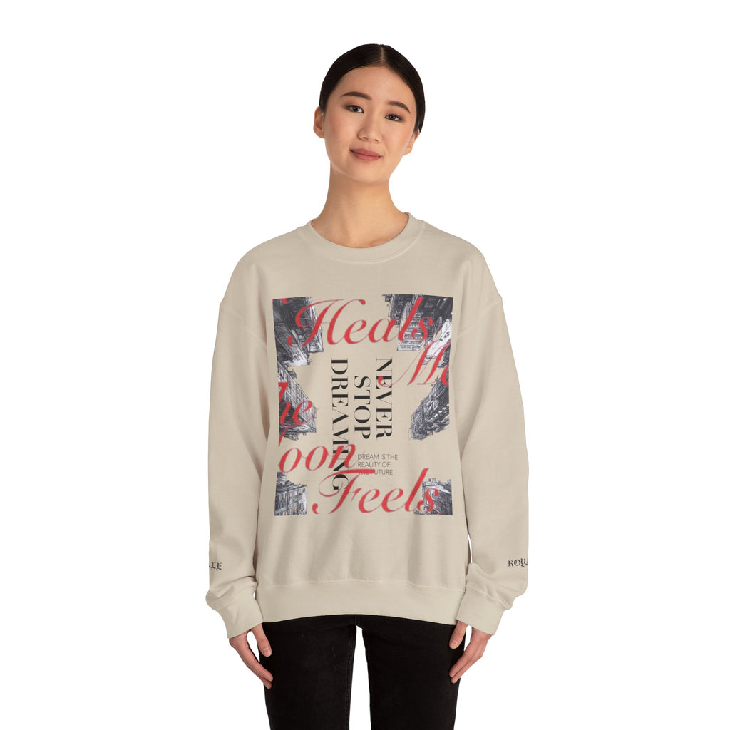 Vintage Collage Crewneck Sweatshirt — 'Hearts Con' Graphic