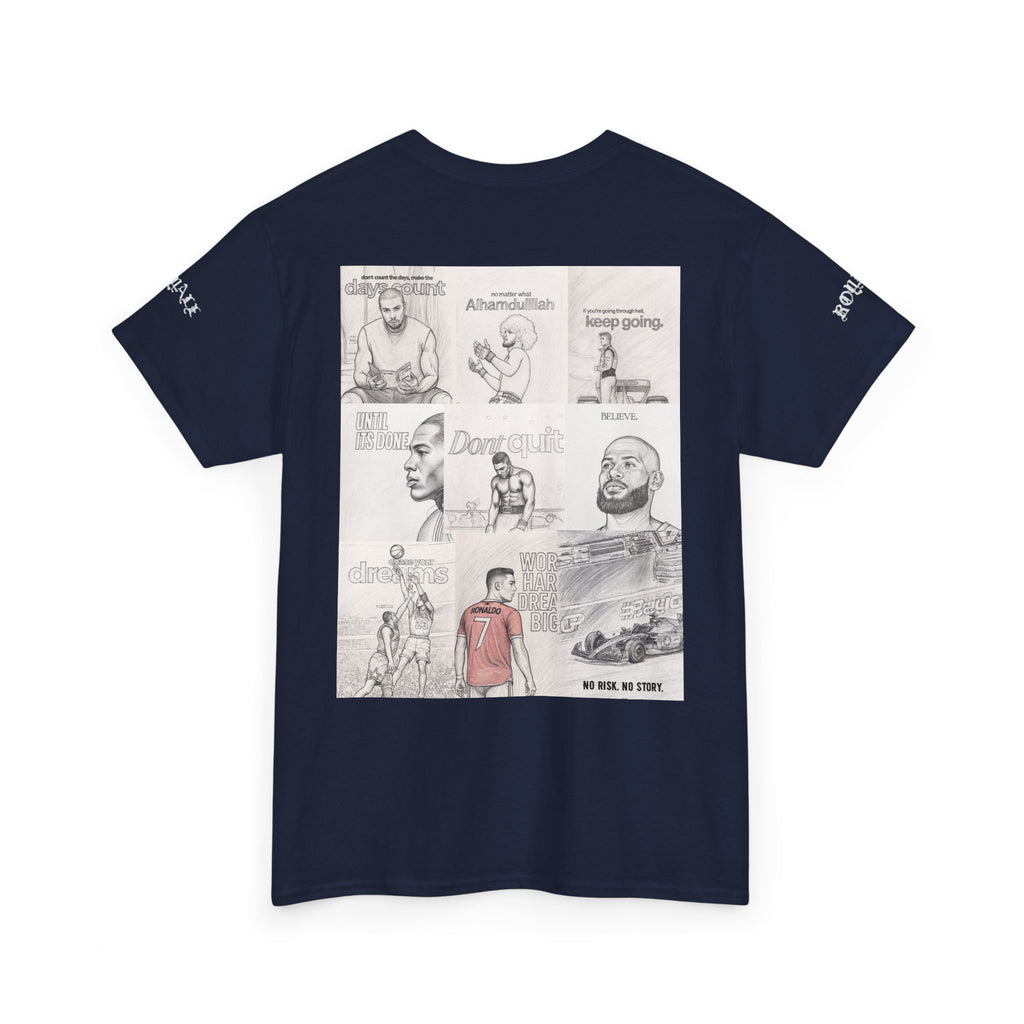 Comic Panel Graphic Tee — Motivational Illustrated Back Print