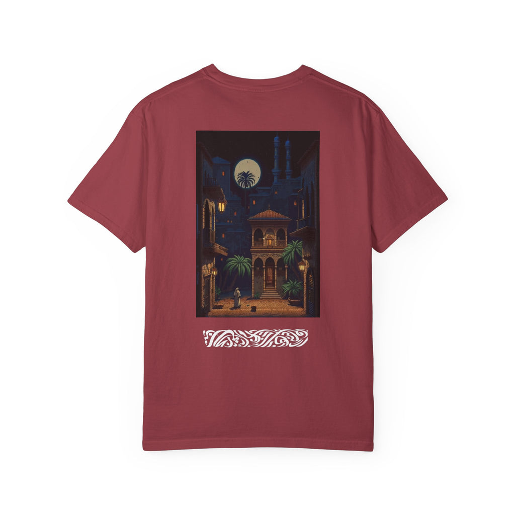 Moonlit Courtyard T-Shirt — Nightscape Graphic Tee
