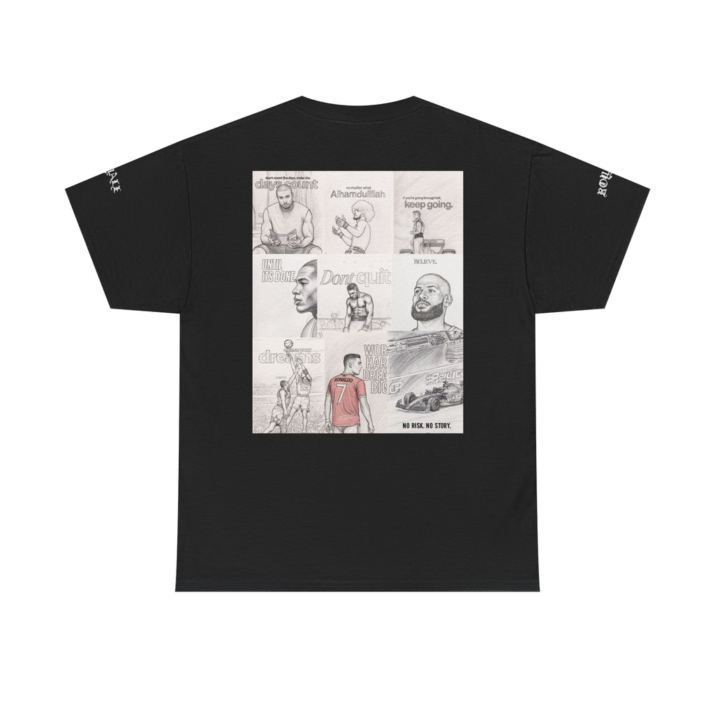 Comic Panel Graphic Tee — Motivational Illustrated Back Print