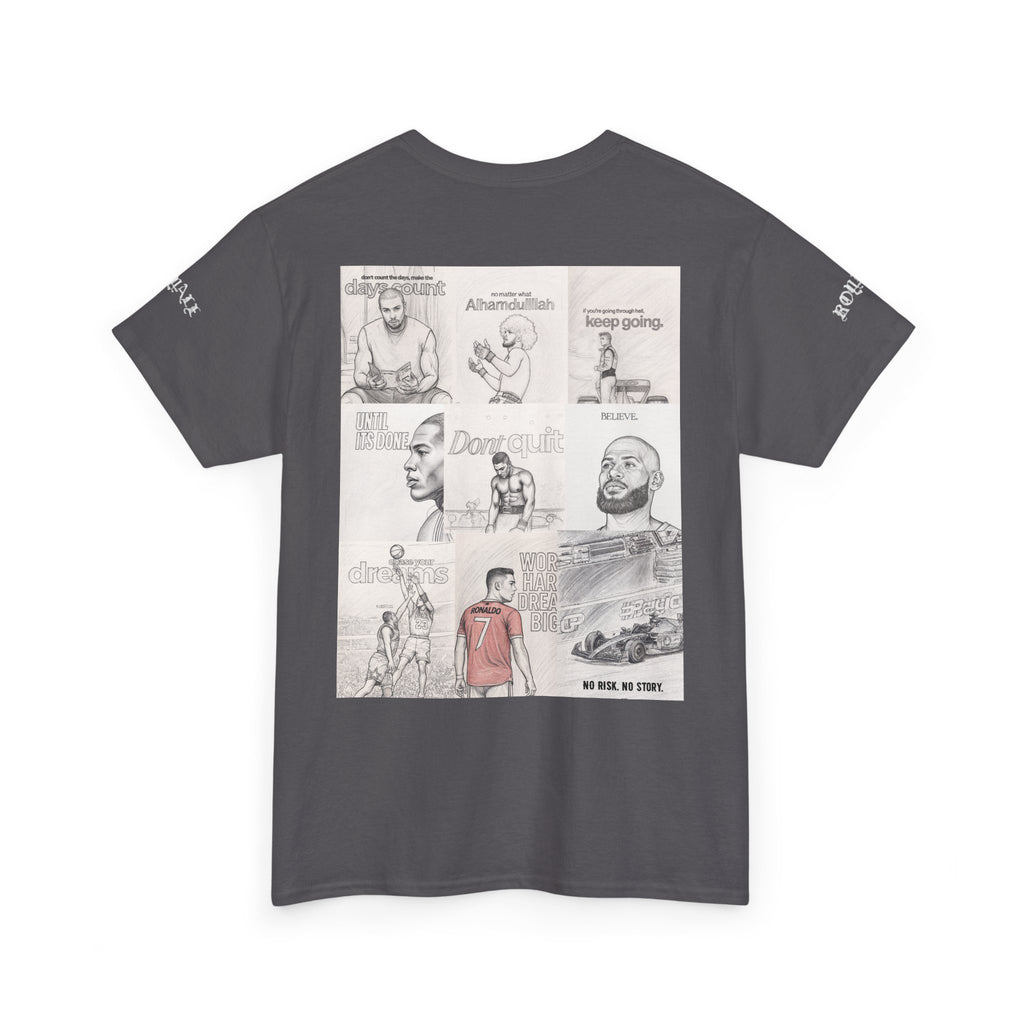 Comic Panel Graphic Tee — Motivational Illustrated Back Print