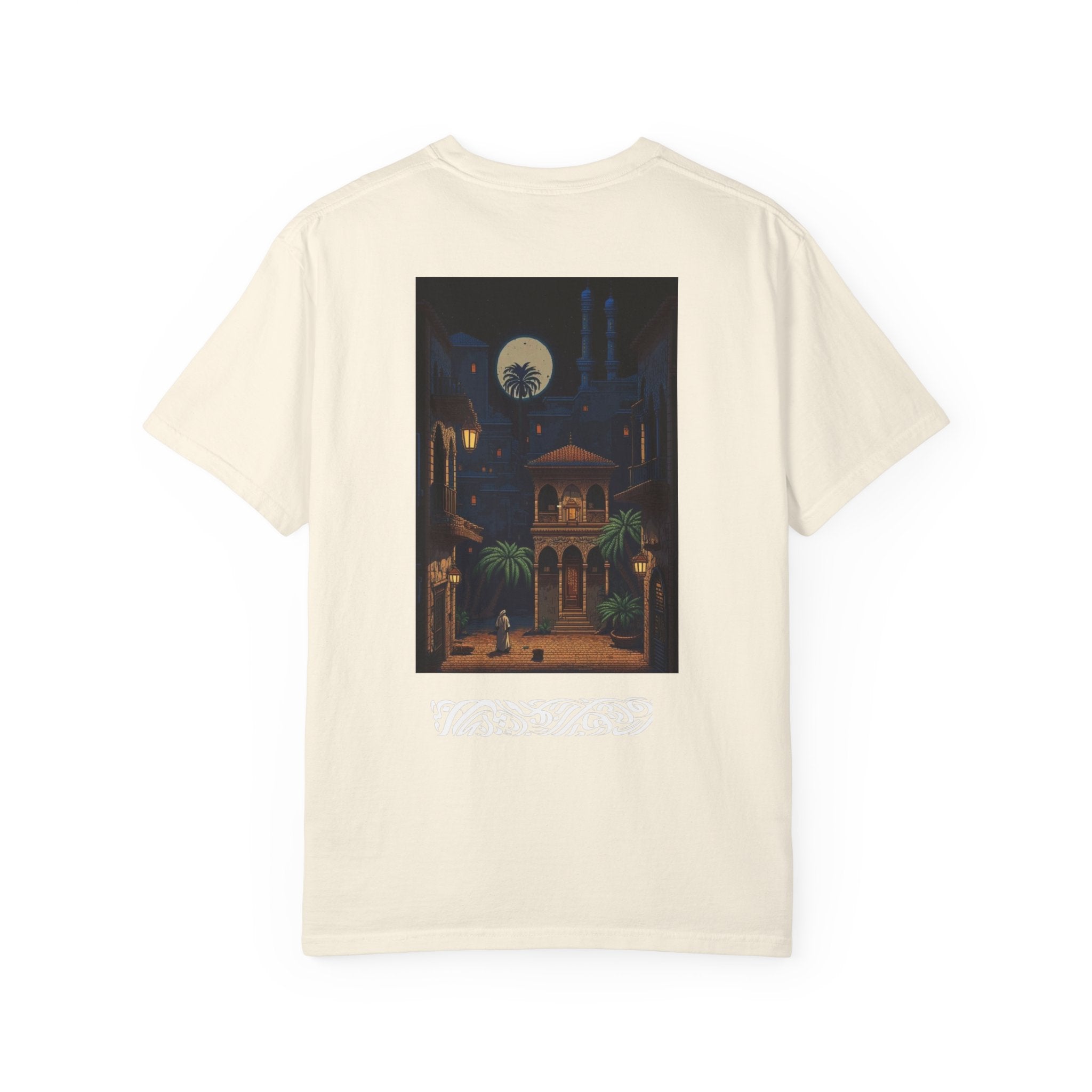 Moonlit Courtyard T-Shirt — Nightscape Graphic Tee