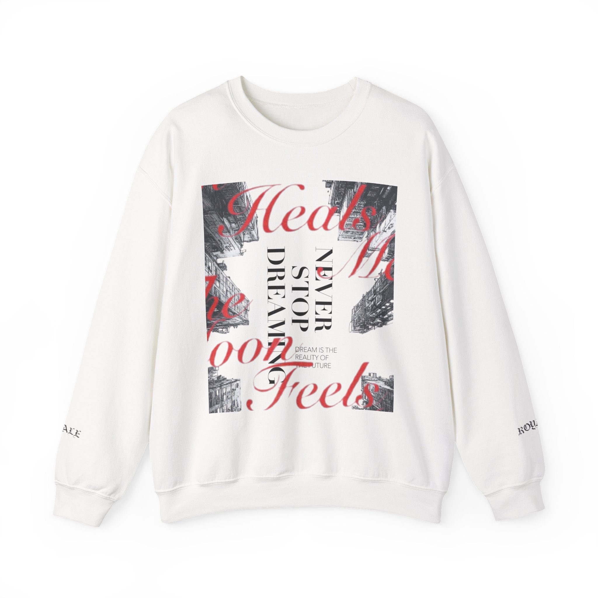 Vintage Collage Crewneck Sweatshirt — 'Hearts Con' Graphic