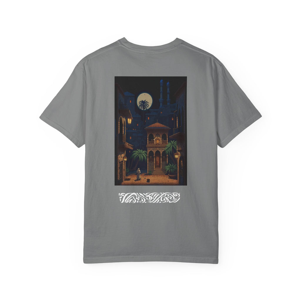 Moonlit Courtyard T-Shirt — Nightscape Graphic Tee