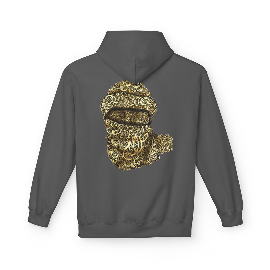 Hoodie — Gold Calligraphy Balaclava Graphic
