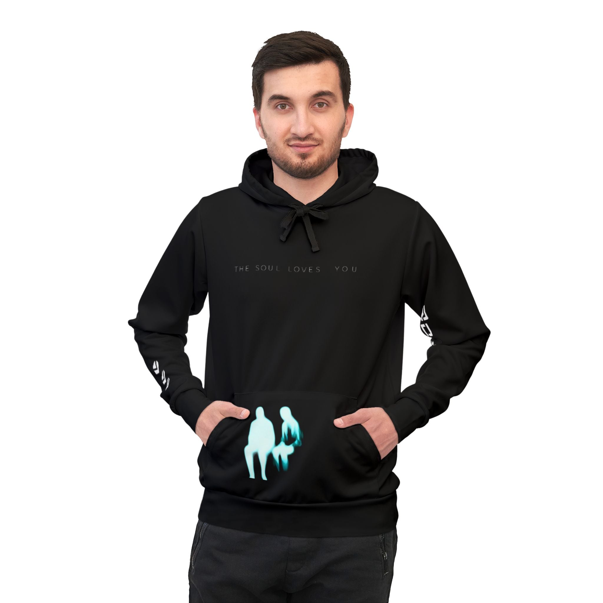 Athletic Hoodie — Futuristic Neon Soulmate Graphic Hoodie