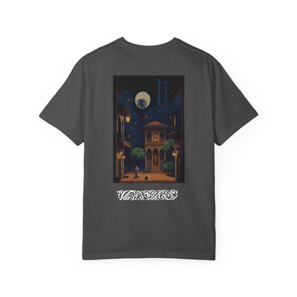 Moonlit Courtyard T-Shirt — Nightscape Graphic Tee