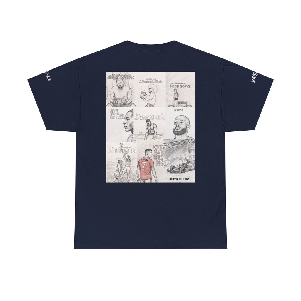 Comic Panel Graphic Tee — Motivational Illustrated Back Print