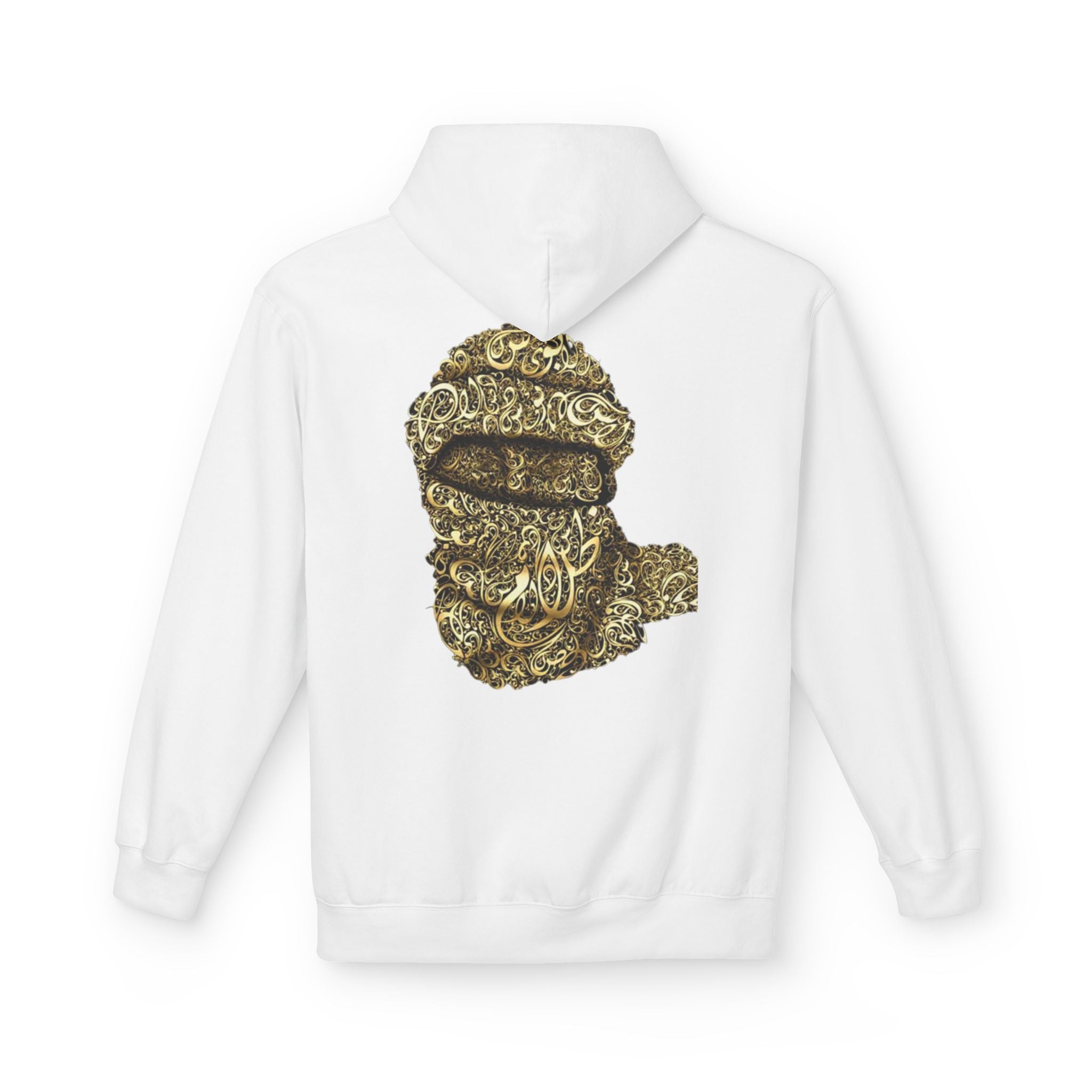 Hoodie — Gold Calligraphy Balaclava Graphic