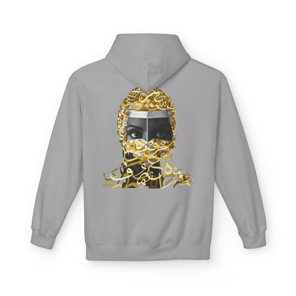 Hoodie — Gold Arabic Calligraphy Face Art Pullover