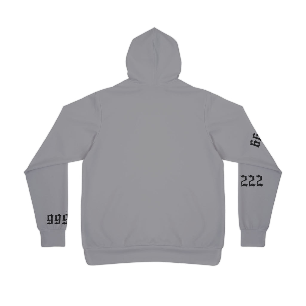 Angelic Numbers Athletic Hoodie — Gothic Script All-Over Print