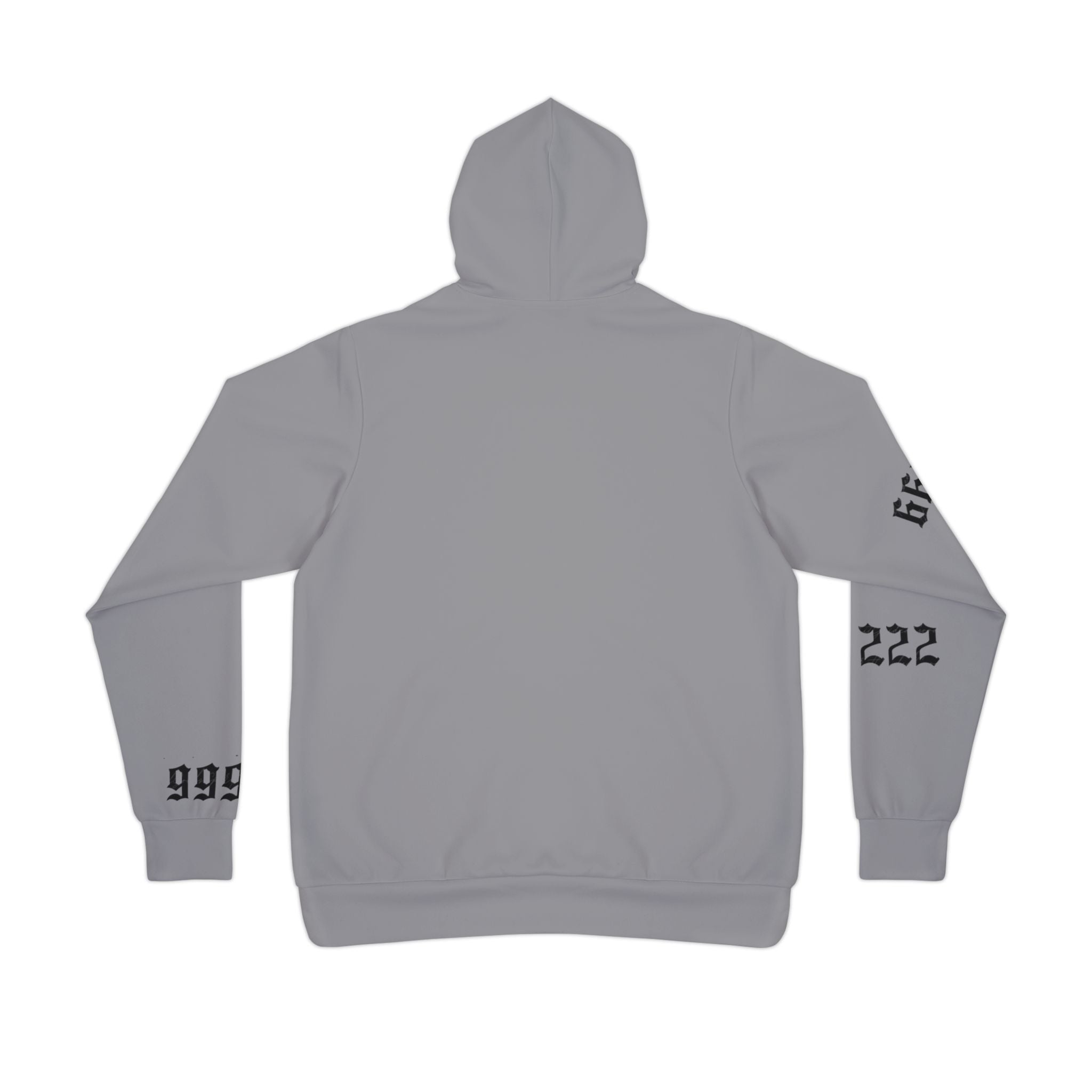 Angelic Numbers Athletic Hoodie — Gothic Script All-Over Print