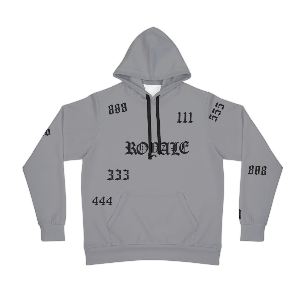 Angelic Numbers Athletic Hoodie — Gothic Script All-Over Print